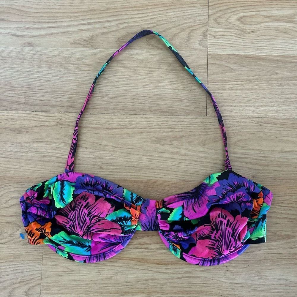 Vintage floral bikini top